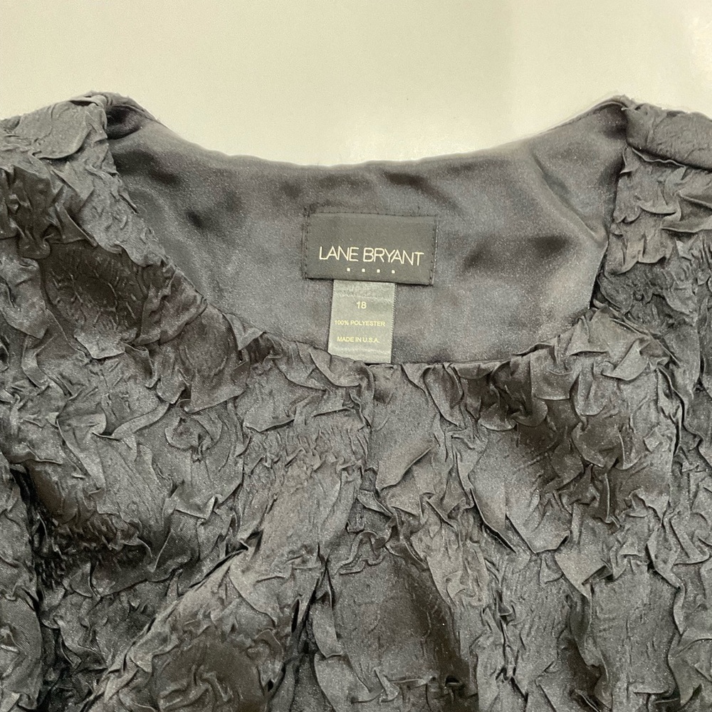Lane Bryant Black Textured Evening Cardigan Jacket - Picture 6 of 6